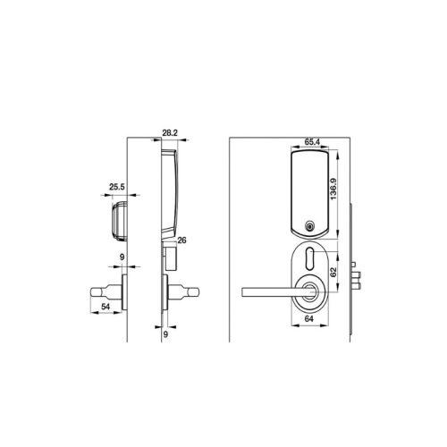 Khoá Hafele tay L - DINR - màu inox PL100 912.20.020 5 kich thuoc khoa hafele tay l dinr mau inox pl100 912 20 020