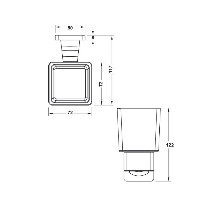Ly đựng dụng cụ nhà tắm Hafele 580.41.470 Ly đựng dụng cụ nhà tắm Hafele 580.41.470