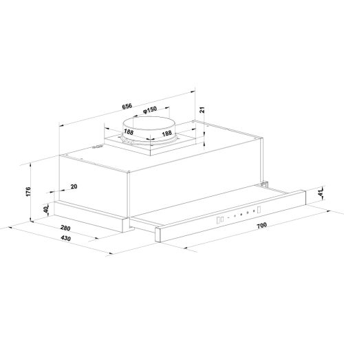 Máy hút mùi âm tủ Hafele HC-H7032TB 4 Máy hút mùi âm tủ Hafele HC-H7032TB