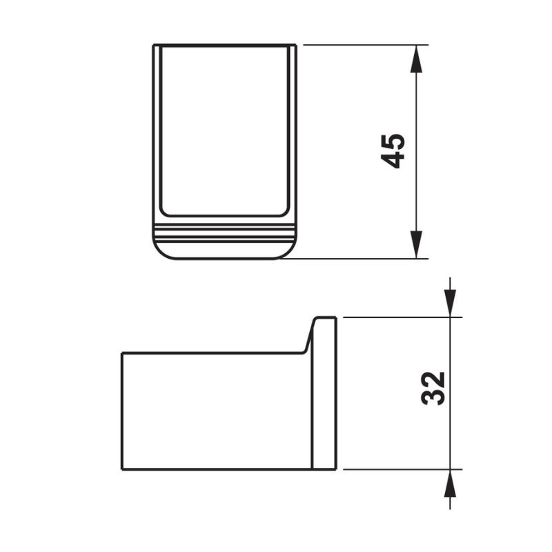 Móc treo khăn mặt kính trắng Hafele 495.80.232 Móc treo khăn mặt kính trắng Hafele 495.80.232