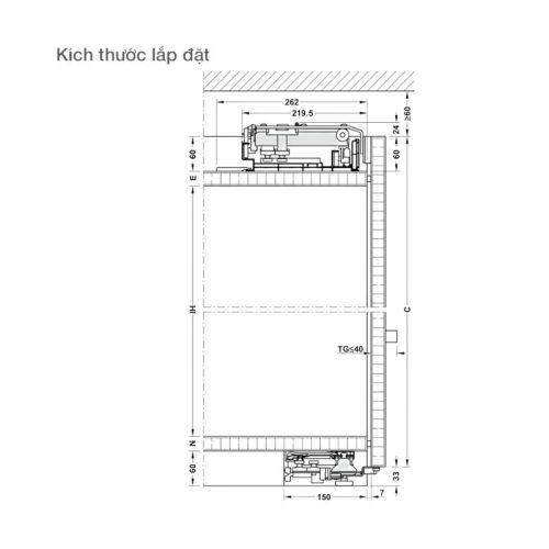 Phụ kiện cửa trượt bằng mặt M 50F FB Hafele 406.11.285 4 Kích thước phụ kiện cửa trượt bằng mặt M 50F FB Hafele 406.11.285