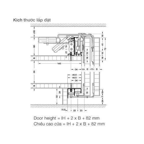 Phụ kiện cửa trượt Slido Classic 70 VF A Hafele 402.35.001 4 Kích thước phụ kiện cửa trượt Slido Classic 70 VF A Hafele 402.35.001
