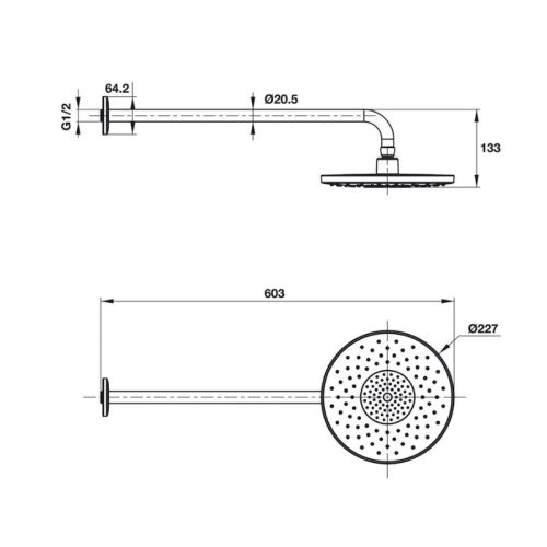 Sen đầu gắn tường Airsense 227R Hafele 485.60.702