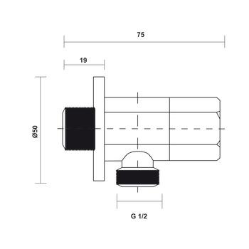 Van chặn lục giác 1 đường nước Hafele 589.25.254 Van chặn lục giác 1 đường nước Hafele 589.25.254