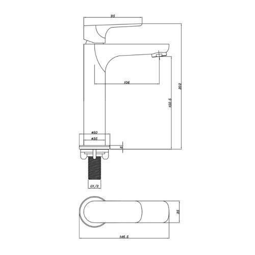 Vòi lạnh lavabo Eco 150 Hafele 589.25.483 3 Vòi lạnh lavabo Eco 150 Hafele 589.25.483
