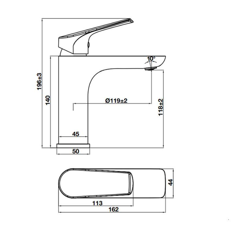 Vòi trộn lavabo Vigor II 118 Hafele 589.15.182 Vòi trộn lavabo Vigor II 118 Hafele 589.15.182
