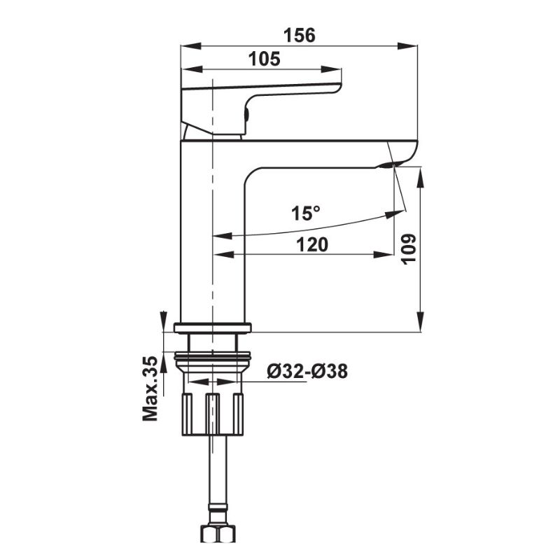 Vòi trộn Uni 100 Hafele 495.61.129 Vòi trộn Uni 100 Hafele 495.61.129