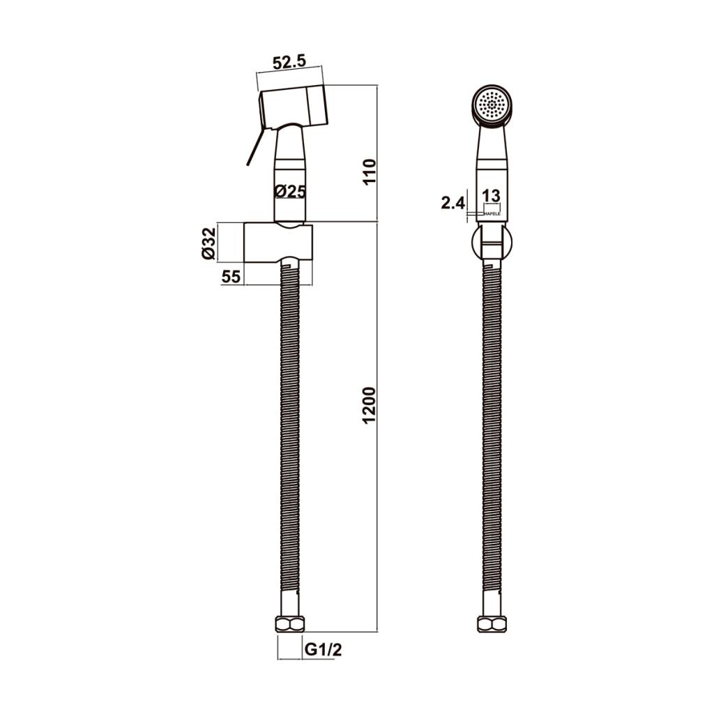 Vòi xịt vệ sinh Hafele 485.95.097 Vòi xịt vệ sinh Hafele 485.95.097