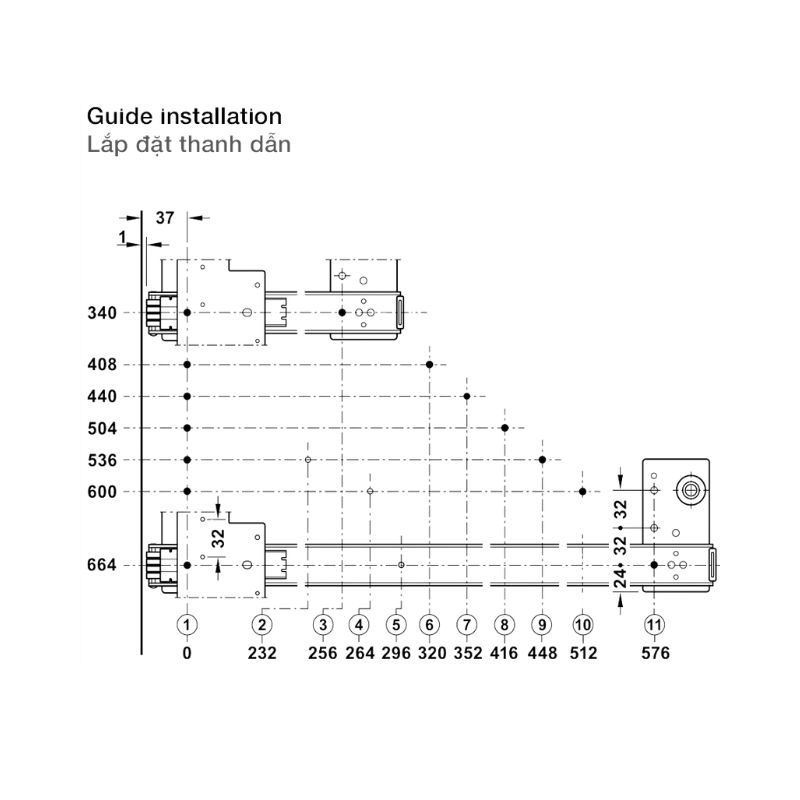 Lắp đặt phụ kiện cửa trượt Slido F-Park71 16B Hafele 408.25.009 Lắp đặt phụ kiện cửa trượt Slido F-Park71 16B Hafele 408.25.009