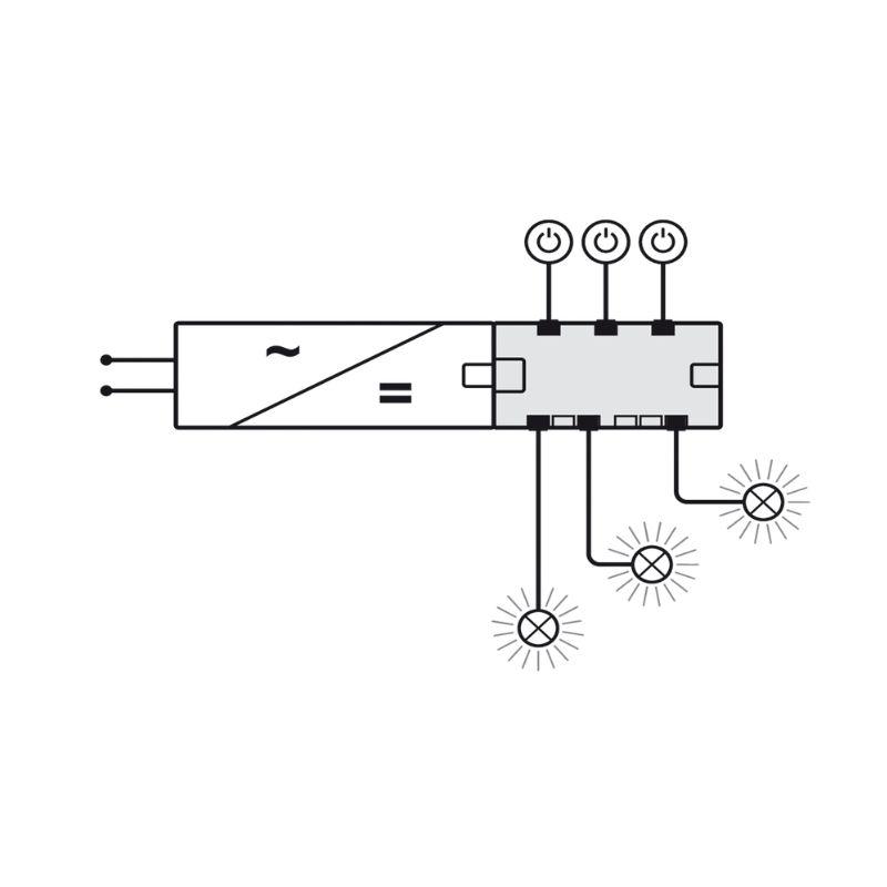 Mô tả bộ chia 6 cổng 24V Hafele 833.95.829 Mô tả bộ chia 6 cổng 24V Hafele 833.95.829