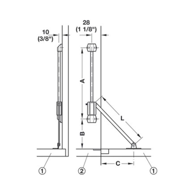 Mô tả tay treo Star Stop trái 211mm Hafele 365.55.615 Mô tả tay treo Star Stop trái 211mm Hafele 365.55.615