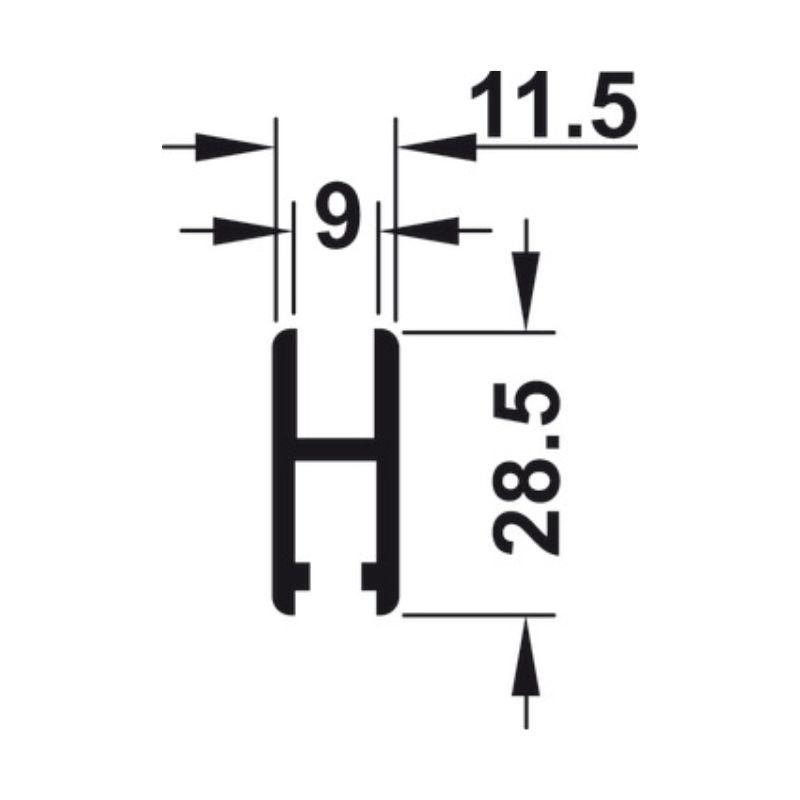 Thanh cố định bánh xe trượt Hafele 415.12.605 Thanh cố định bánh xe trượt Hafele 415.12.605