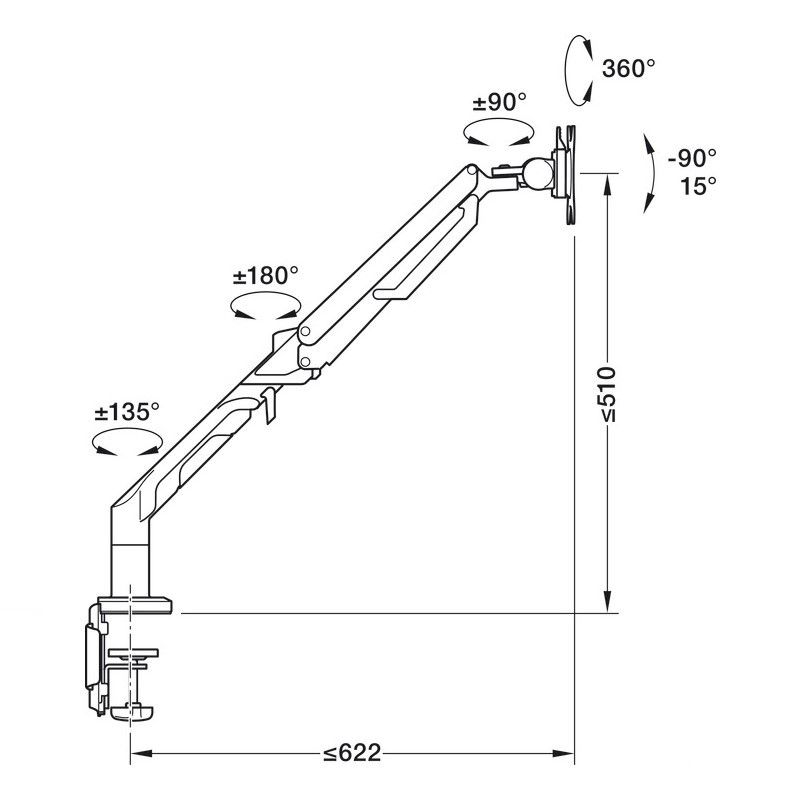 Thông số Arm màn hình 1 tay nâng 818.71.300 Thông số Arm màn hình 1 tay nâng 818.71.300