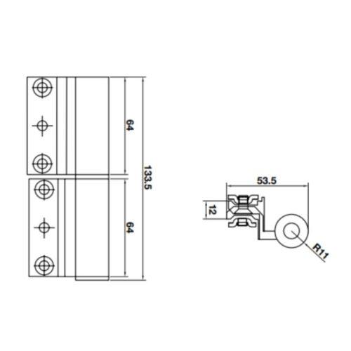 Bản lề rãnh C Hafele 926.98.752 3 Thông số bản lề rãnh C Hafele 926.98.752