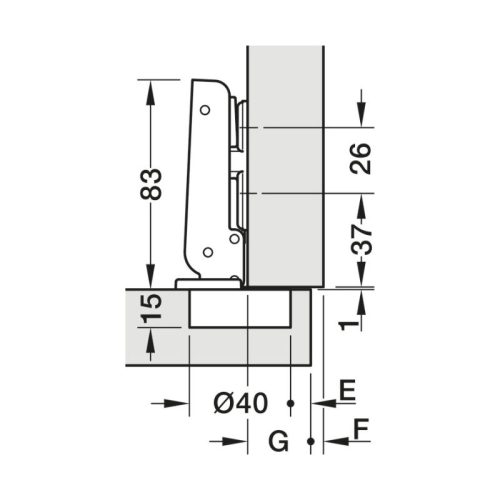 Bản lề trùm ngoài Hafele 327.22.510 4 Thông số bản lề trùm ngoài Hafele 327.22.510