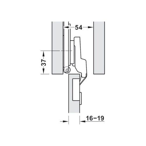 Thông số bản lề trùm ngoài không giảm chấn Hafele 408.00.412