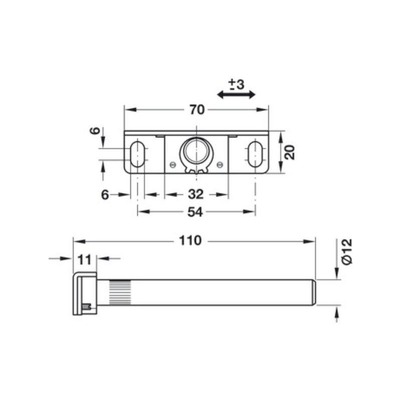 Thông số Bas đỡ kệ Hafele 283.33.904 Thông số Bas đỡ kệ Hafele 283.33.904