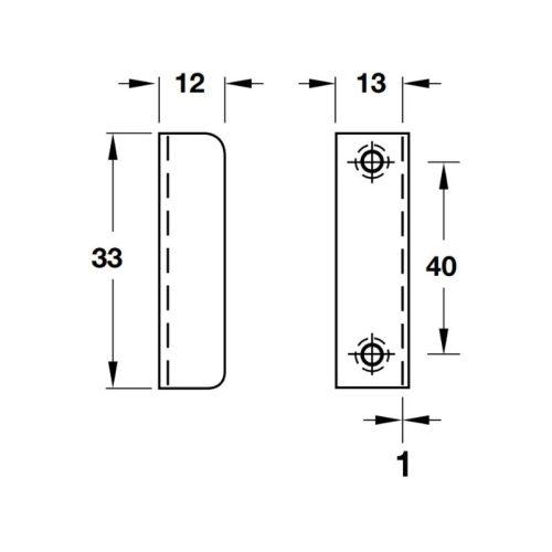 Thông số Bas giữ góc vuông Hafele 239.41.013