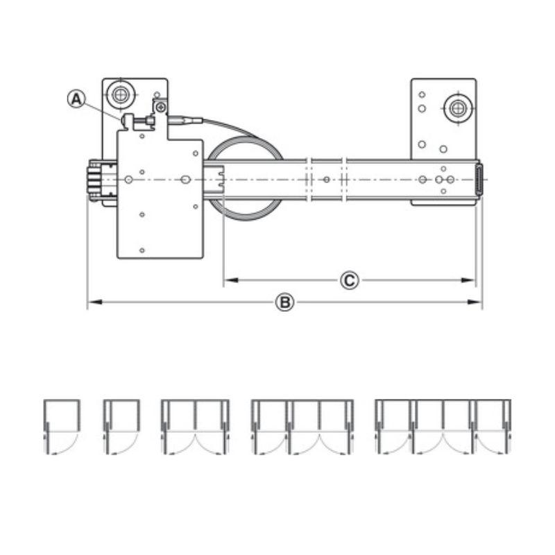 Thông số bộ phụ kiện cửa trượt xoay Hafele 408.25.003 Thông số bộ phụ kiện cửa trượt xoay Hafele 408.25.003