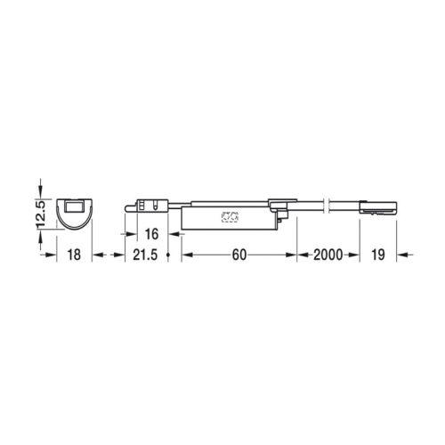 Thông số cảm biến cửa cho thanh dẫn đèn 24V Hafele 833.89.253