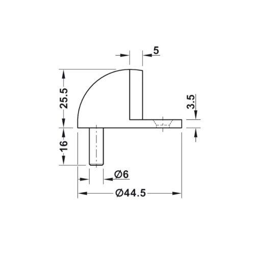 Thông số chặn cửa gắn sàn Hafele 937.55.148