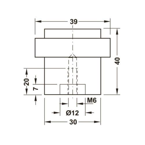Thông số chặn cửa gắn sàn Hafele 937.56.433