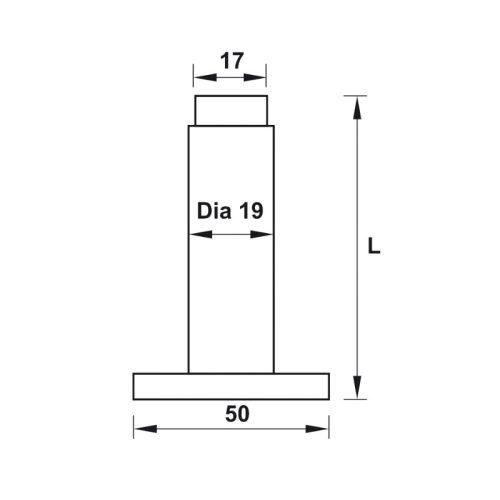 Chặn cửa gắn tường 100mm Hafele 937.13.540 3 Thông số chặn cửa gắn tường 100mm Hafele 937.13.540