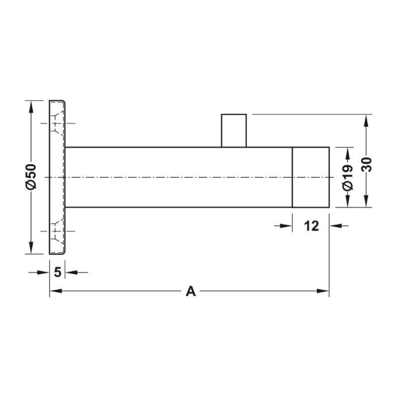 Thông số chặn cửa màu inox mờ Hafele 937.12.800 Thông số chặn cửa màu inox mờ Hafele 937.12.800