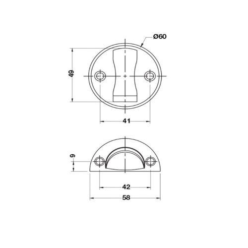 Thông số chặn cửa nam châm Hafele 938.30.031