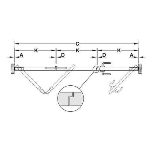 Phụ kiện cửa trượt xếp Hafele 940.42.511 6 Thông số chi tiết phụ kiện cửa trượt xếp Hafele 940.42.511