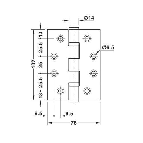 Bản lề lá 2 vòng bi Hafele 926.98.060 3 Thông số chung bản lề lá 2 vòng bi Hafele 926.98.060