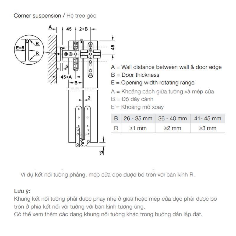 Thông số chung phụ kiện cửa trượt xếp Hafele 940.42.511 Thông số chung phụ kiện cửa trượt xếp Hafele 940.42.511