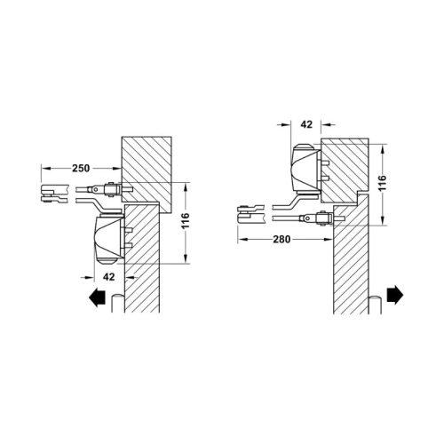 Thiết bị đóng cửa tự động Hafele 931.84.239 4 Thông số chung thiết bị đóng cửa tự động Hafele 931.84.239