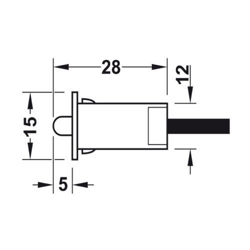 Công tắc đèn Led cửa bản lề Hafele 833.89.059 3 Thông số công tắc đèn Led cửa bản lề Hafele 833.89.059