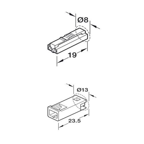 Dây dẫn nối dài 4 đầu ra Hafele 833.95.742 3 Thông số dây dẫn nối dài 4 đầu ra Hafele 833.95.742
