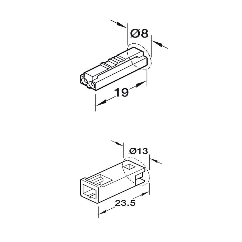 Thông số dây dẫn nối dài 4 đầu ra Hafele 833.95.742 Thông số dây dẫn nối dài 4 đầu ra Hafele 833.95.742