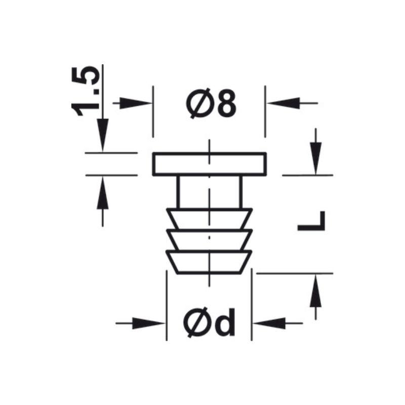Thông số đệm cửa Hafele 356.20.421 Thông số đệm cửa Hafele 356.20.421