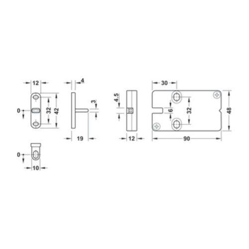 Thông số khóa nội thất EFL3 Hafele 237.59.000 không cáp
