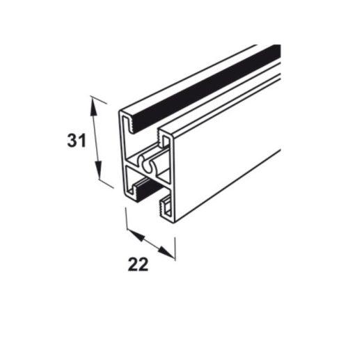 Thông số khung chia giữa Slido R-Aluflex Hafele 403.52.930