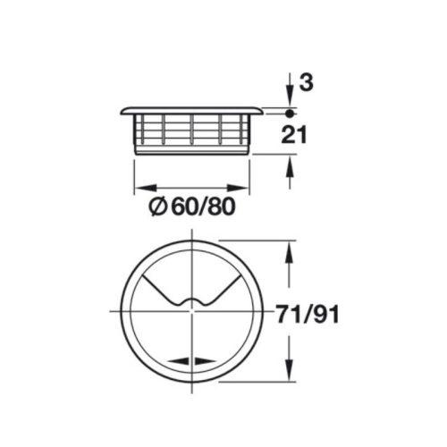 Thông số Nắp che dây điện Hafele 428.96.702
