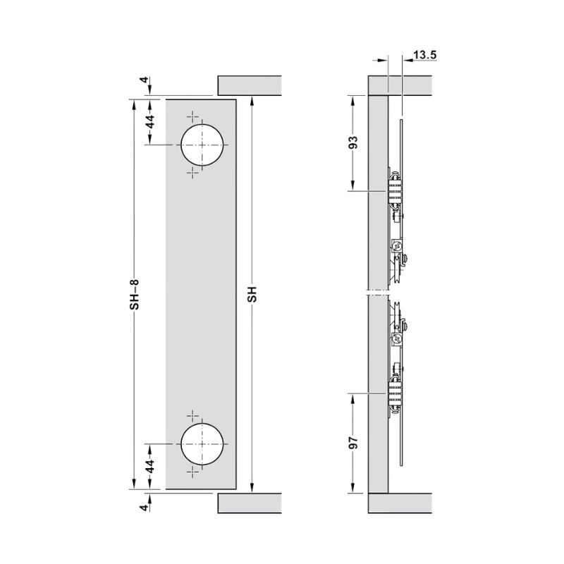 Thông số phụ kiện cửa trượt Slido F-Park71 16B Hafele 408.25.009 Thông số phụ kiện cửa trượt Slido F-Park71 16B Hafele 408.25.009