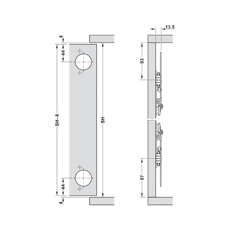 Thông số phụ kiện cửa trượt Slido F-Park71 16B Hafele 408.25.012 Thông số phụ kiện cửa trượt Slido F-Park71 16B Hafele 408.25.012