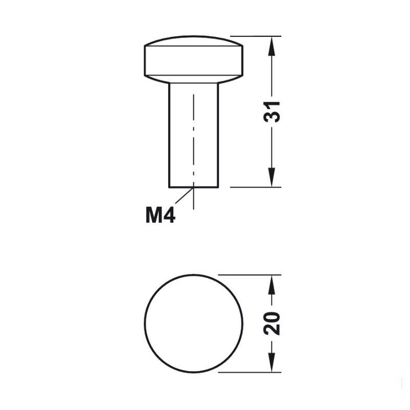 Thông số Quả Nắm Tủ Hafele 110.35.271 Thông số Quả Nắm Tủ Hafele 110.35.271