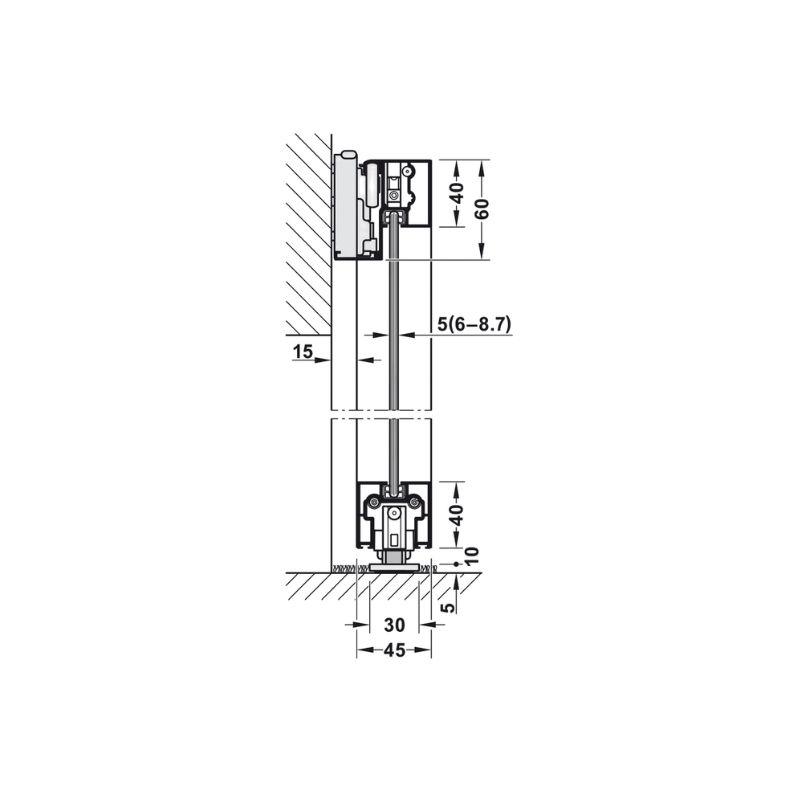 Thông số ray dưới cho sàn mềm Hafele 940.59.802 Thông số ray dưới cho sàn mềm Hafele 940.59.802