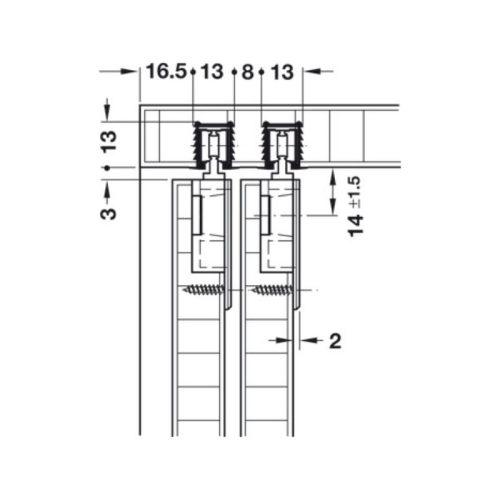 Ray trượt F-Line11 12A Hafele 404.71.801 4 Thông số ray trượt F-Line11 12A Hafele 404.71.801