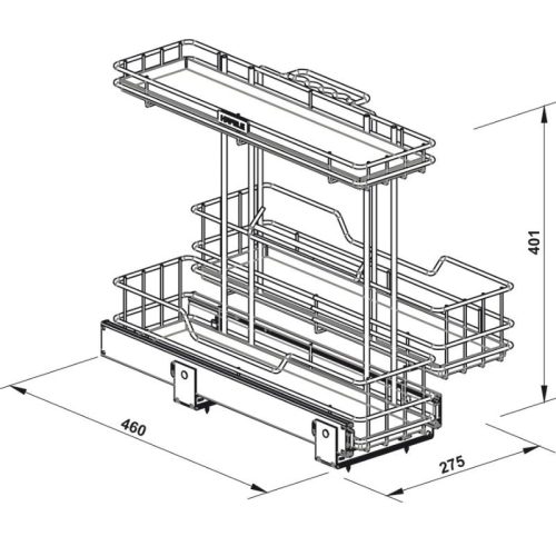 Rổ dụng cụ vệ sinh Hafele 595.04.095 5 Thông số Rổ dụng cụ vệ sinh Hafele 595.04.095