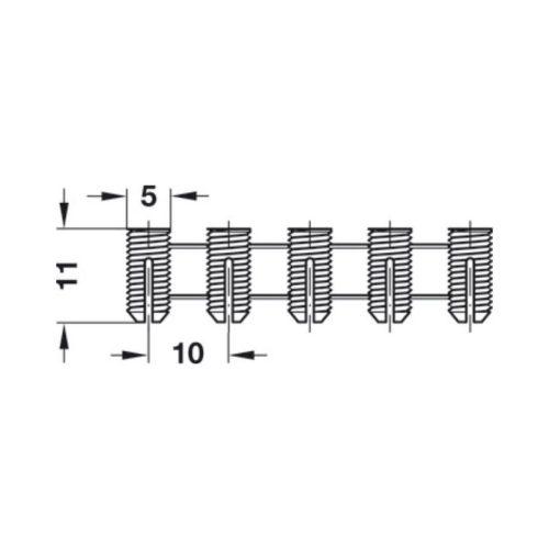Tắc kê nhựa 5x11mm Hafele 042.98.060 4 Thông số tắc kê nhựa 5x11mm Hafele 042.98.060