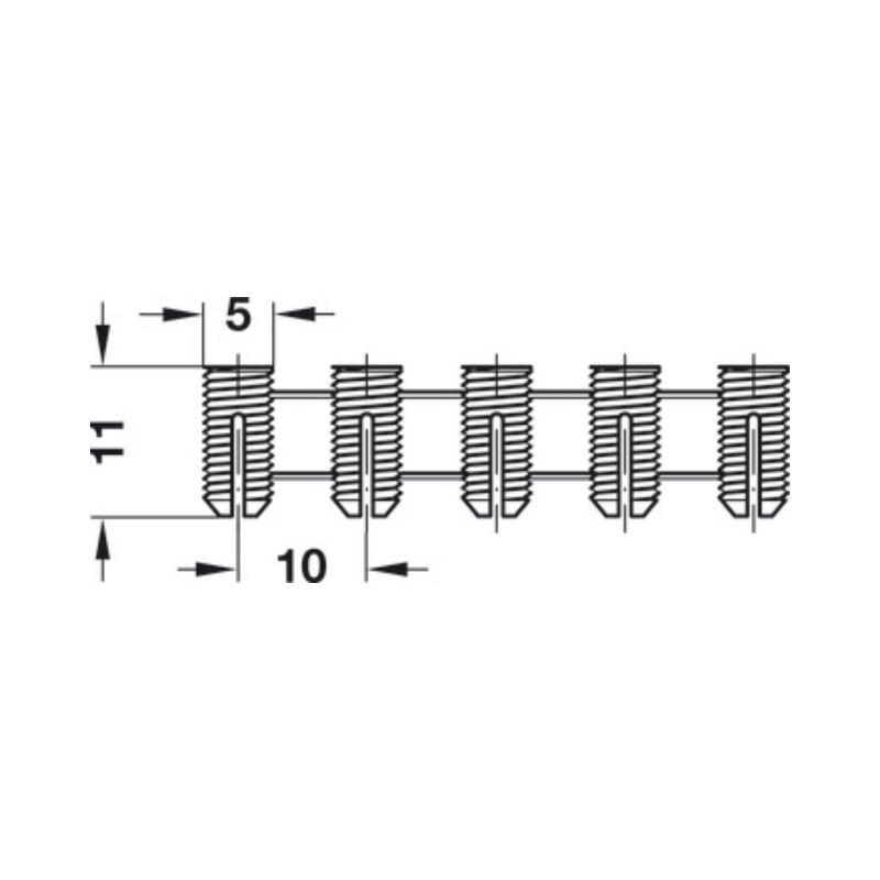 Thông số tắc kê nhựa 5x11mm Hafele 042.98.060 Thông số tắc kê nhựa 5x11mm Hafele 042.98.060