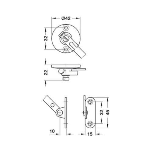 Tay đẩy Flap 160mm Hafele 365.75.726 4 Thông số tay đẩy Flap 160mm Hafele 365.75.726