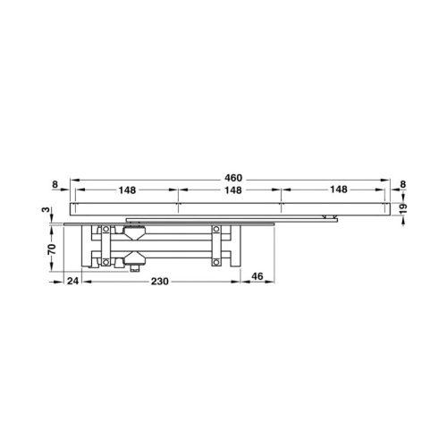 Tay đẩy hơi cùi chỏ lắp âm Hafele 931.84.087 3 Thông số tay đẩy hơi cùi chỏ lắp âm Hafele 931.84.087